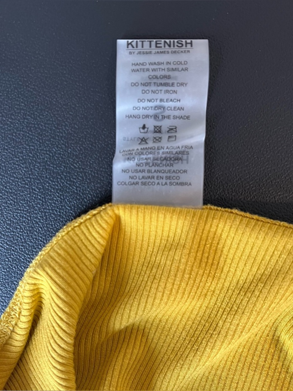 Kittenish Ribbed One-Piece Bodysuit - Mustard- Small - Picture 4 of 7
